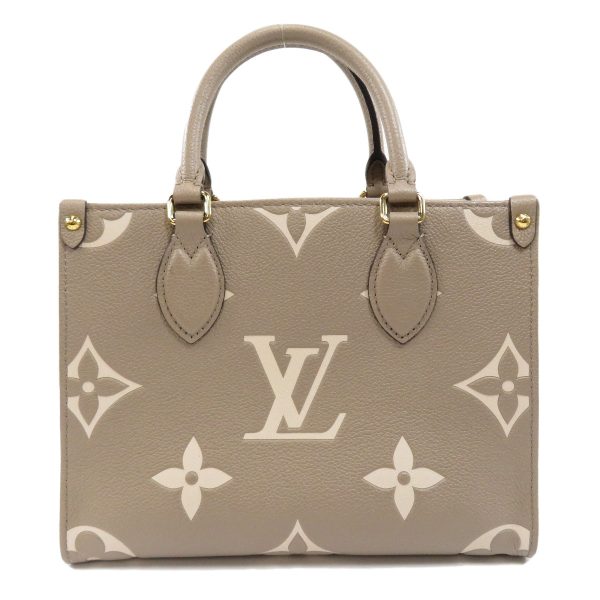 2 Louis Vuitton On the Go PM Bicolor Tourtrail Crème Handbag Empreinte