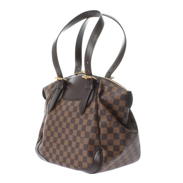 2 Louis Vuitton Damier Verona MM Brown Ebene Damier Canvas Tote Bag