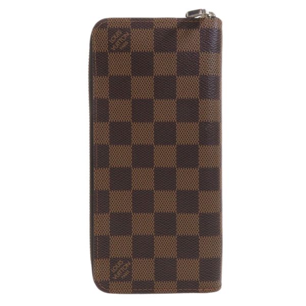 2 Louis Vuitton Zippy Wallet Vertical Damier Ebene Long Wallet With Coin Purse Damier Canvas