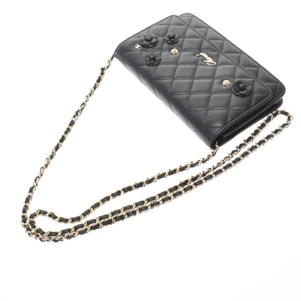 3 Chanel Chain BlackGold Hardware Lambskin Womens Shoulder Bag