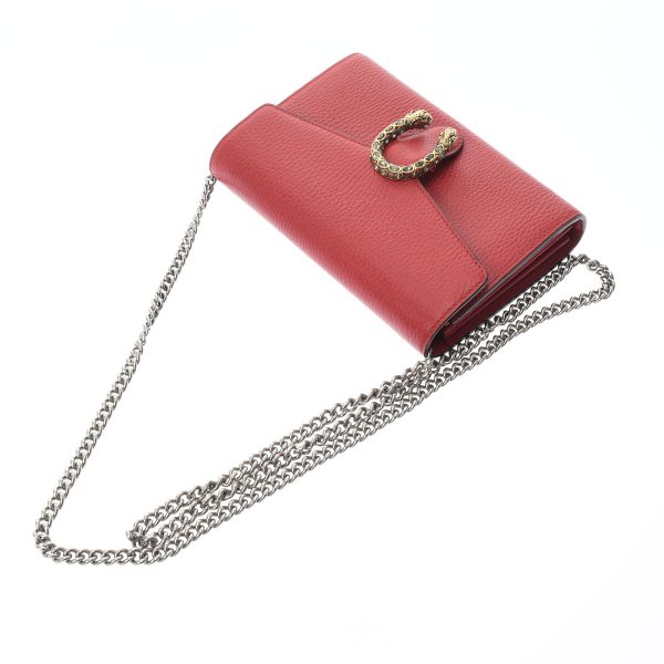 3 Gucci Dionysus Red Silver Gold Hardware Leather Mini Chain Bag Shoulder Bag