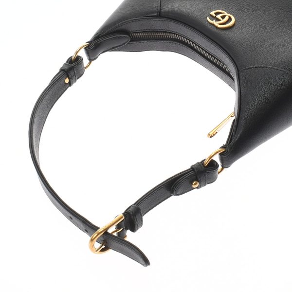 3 Gucci GG Aphrodite Small Black Gold Hardware Soft Leather Shoulder Bag