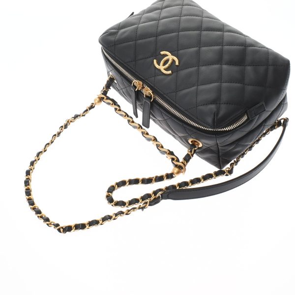 3 Chanel Matelasse Bowling Bag Black Gold Hardware Calfskin Shoulder Bag