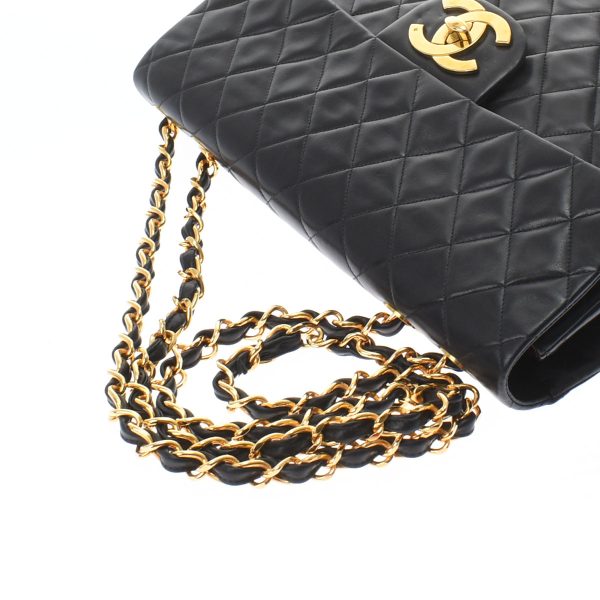 3 Chanel Matelasse Deca Matelasse Chain Shoulder 34cm Black Gold Hardware Lambskin Shoulder Bag