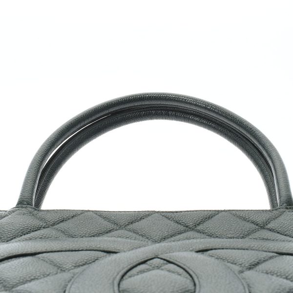 4 Chanel Gold Hardware Caviar Skin Tote Bag Black