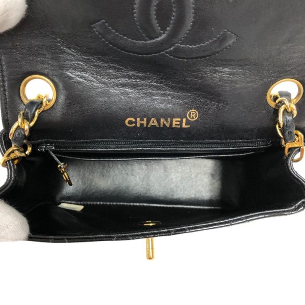 4 Chanel Mini Matelasse Gold Patent Shoulder Bag Black