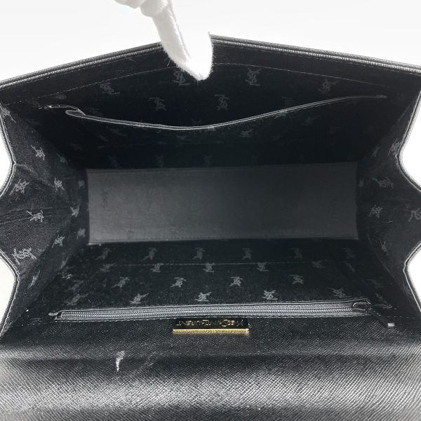 6 Yves Saint Laurent Logo Handbag Leather Black