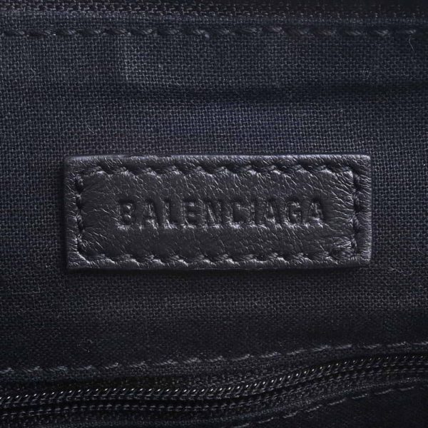 6 Balenciaga Leather Logo Shoulder Bag Black