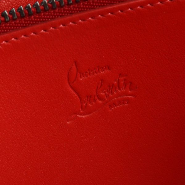 6 Christian Louboutin Panettone Wallet Long Wallet Round Zipper Calf Black