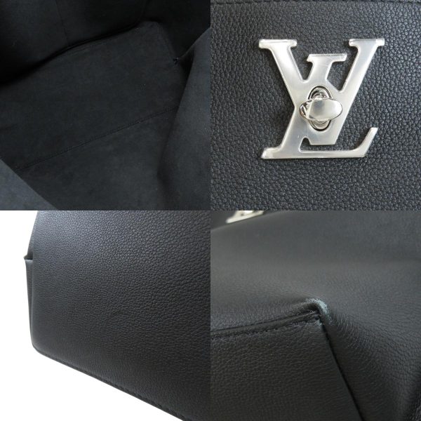 6 Louis Vuitton LockMe Go Tote Bag Leather Calf Leather Black