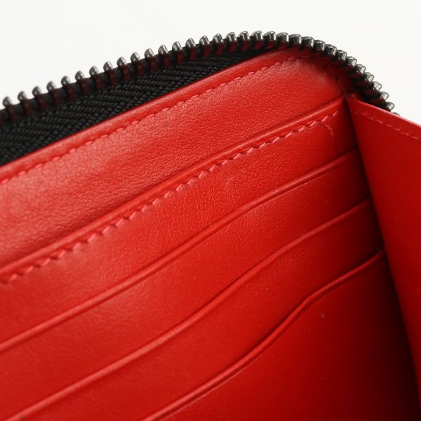 7 Christian Louboutin Panettone Wallet Long Wallet Round Zipper Calf Black