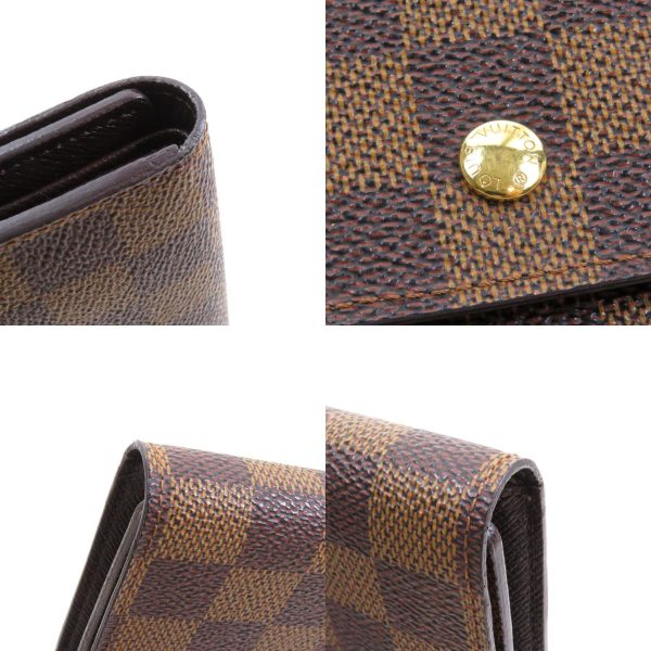 7 Louis Vuitton Portefeuil International Damier Ebene Long Wallet With Coin Purse Damier Canvas