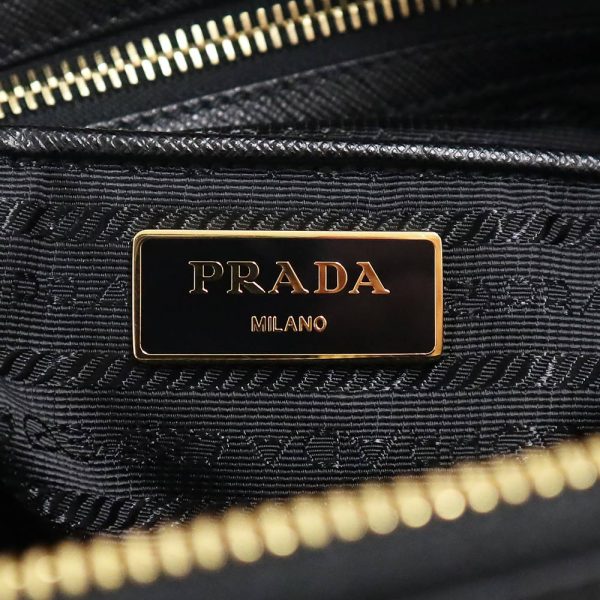 8 Prada Crossbody Tote Bag Tessuto Nylon Saffiano Leather Nero Black