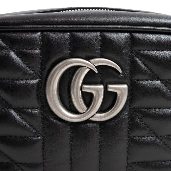 8 Gucci GG Marmont Small Chain Shoulder Bag Crossbody Leather Black