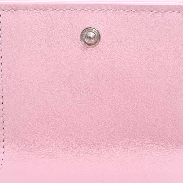 8 Saint Laurent Leather Tiny Wallet Tri fold Compact Wallet Pink