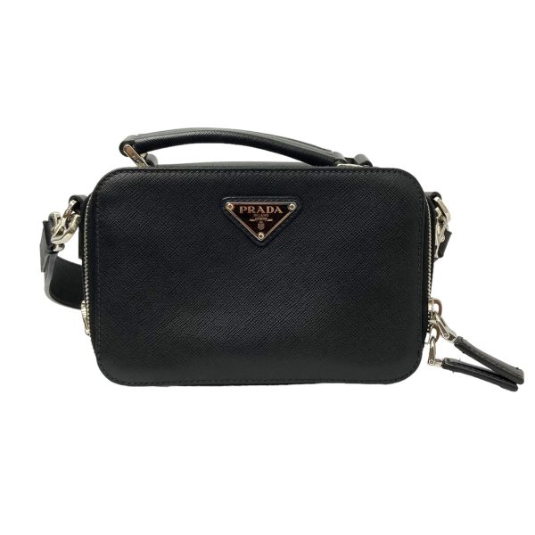 8040000665726 1 Prada Shoulder Bag Triangular Plate Black