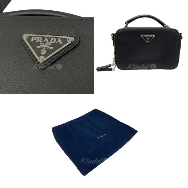 8040000665726 3 Prada Shoulder Bag Triangular Plate Black