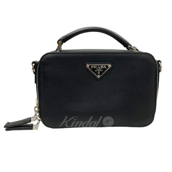 8040000665726 9 Prada Shoulder Bag Triangular Plate Black