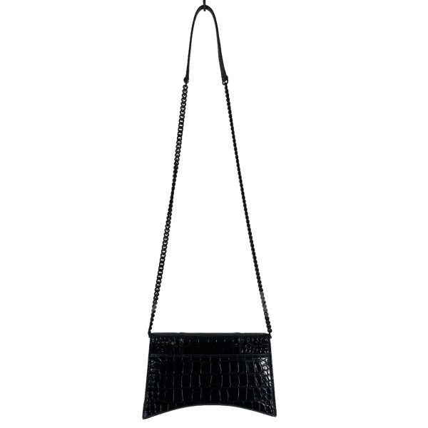 8079000376745 2 Balenciaga Down Town Chain Shoulder Bag Black