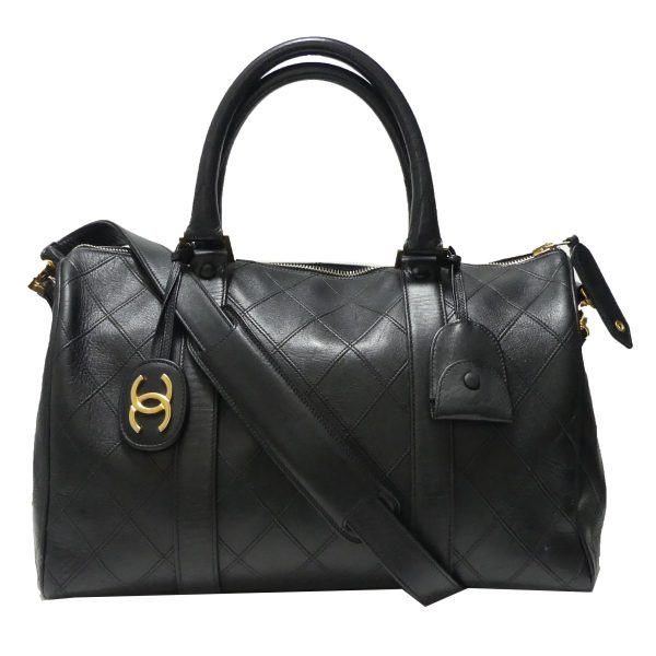 8081000041684 1 Chanel Bicolor Coco Mark 2way Leather Shoulder Hand Boston Bag