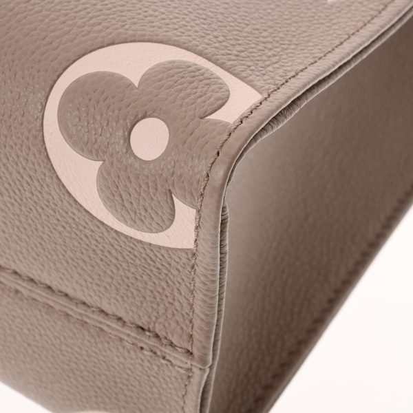 9 Monogram Empreinte On the Go PM Bicolor Tourtrail Crème Leather Handbag