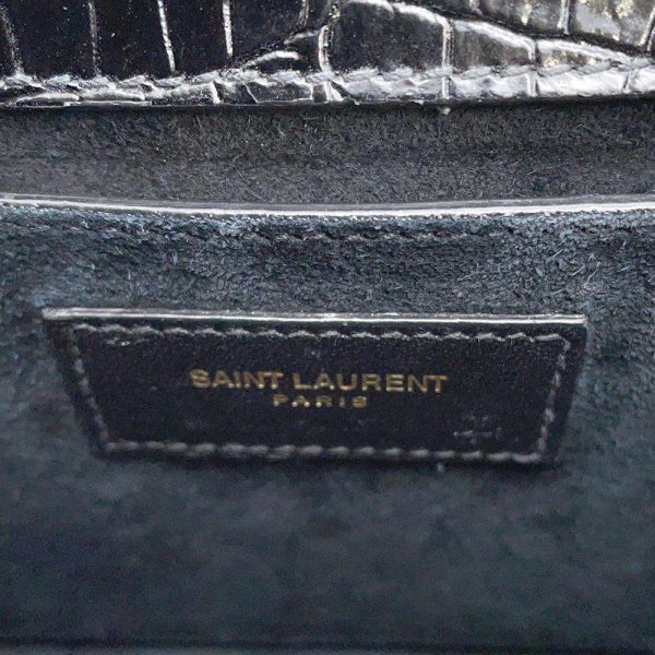 9 Saint Laurent Paris Chain Shoulder Bag Embossed Sunset Black