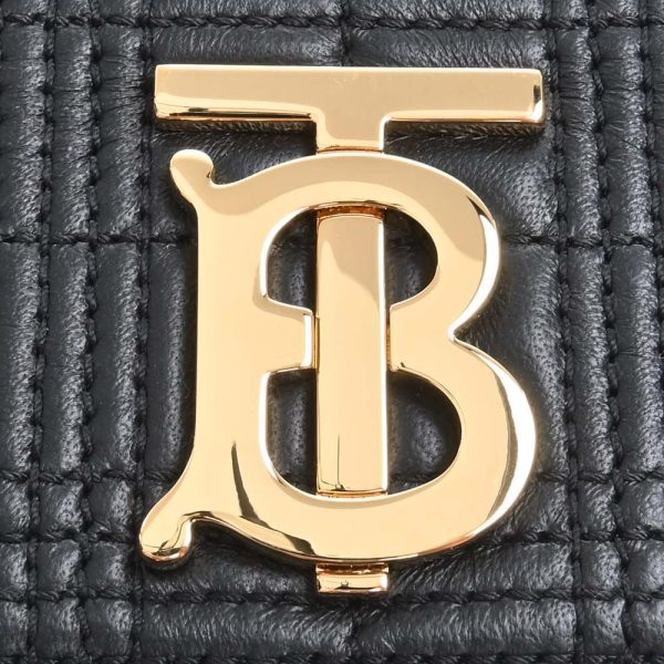 9 Burberry Leather Quilted Roller Bag Chain Shoulder Bag Black