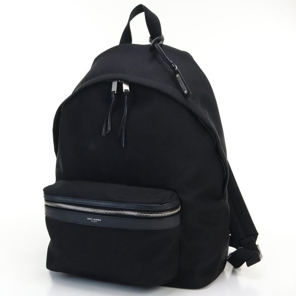 usdsl59564011 1b Saint Laurent City Backpack Nylon Black