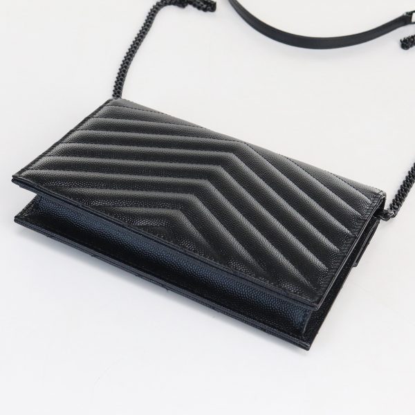 usdsl60521011 2 Saint Laurent Chain Wallet Leather Black