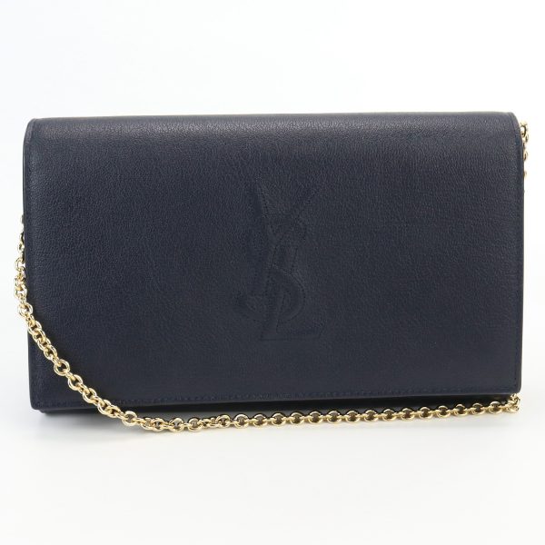 usdsl63985011 1b Saint Laurent Chain Wallet Leather Black