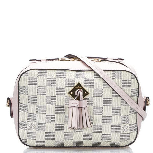 1 0101598 1 Louis Vuitton Damier Azur Saintonge Shoulder Bag Rose Pink Leather