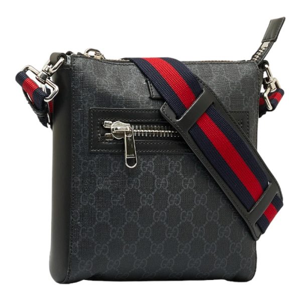 1 0114618 1 Gucci GG Supreme Small Messenger Bag Black Gray