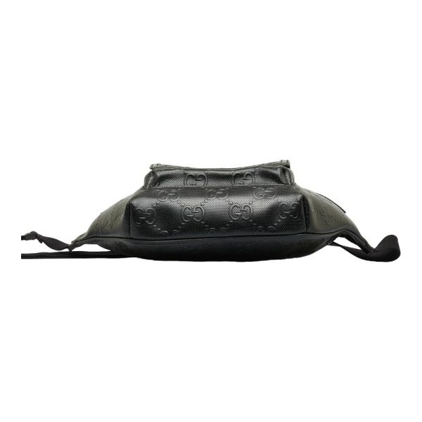 1 0119525 10 Gucci Gg Embossed Waist Bag Body Bag Shoulder Bag Black Leather