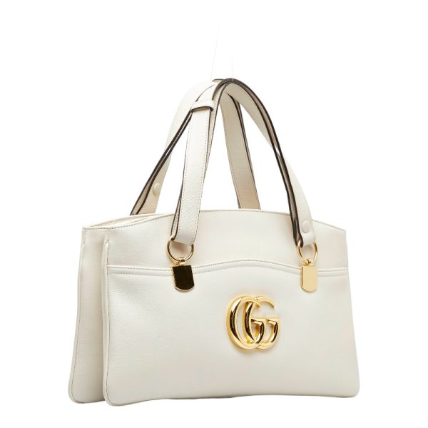 1 0119525 9 Gucci GG Marmont Alley Large Handbag Shoulder Bag Off White Leather