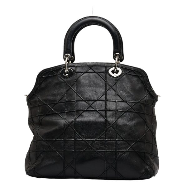 1 0122258 4 Dior Granville Cannage Handbag Shoulder Bag Lambskin Black