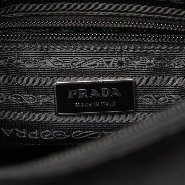 1 0123902 7 Prada Triangle Logo Plate Messenger Bag Crossbody Bag Black