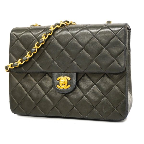 1 Chanel Mini Matelasse Single Chain Lambskin Black