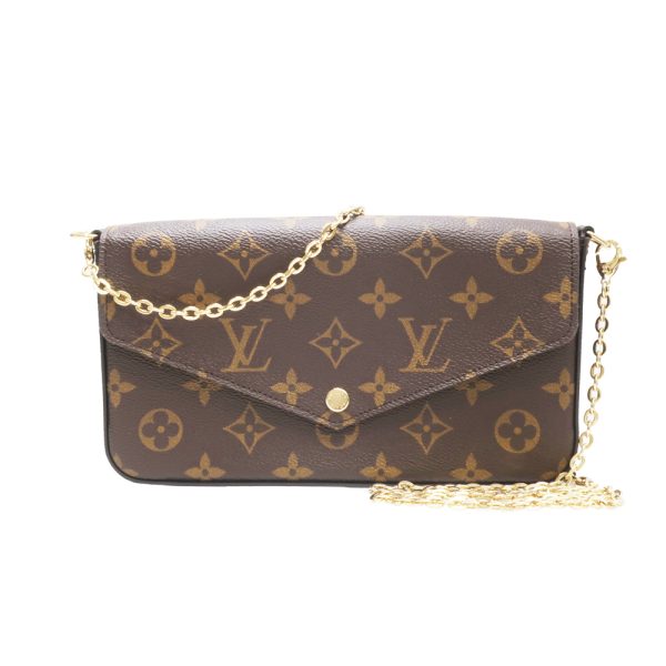 1 Louis Vuitton Pochette Félicie Shoulder Bag Monogram Pouch Brown