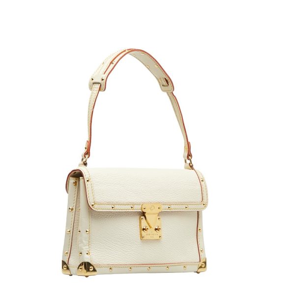 1 Louis Vuitton Suhari Emable Shoulder Bag M92846 Bronne White Leather