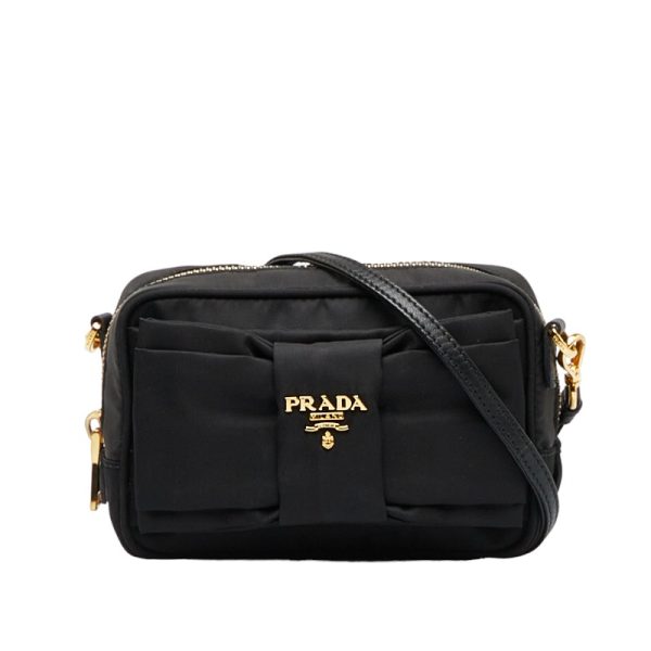 1 Prada Ribbon Crossbody Shoulder Bag Black Nylon