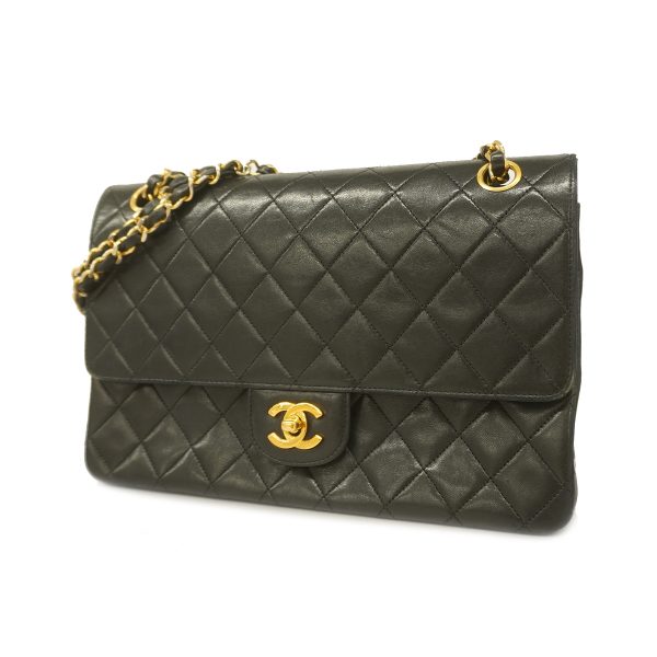 1 Chanel Matelasse W Flap W Chain Lambskin Black