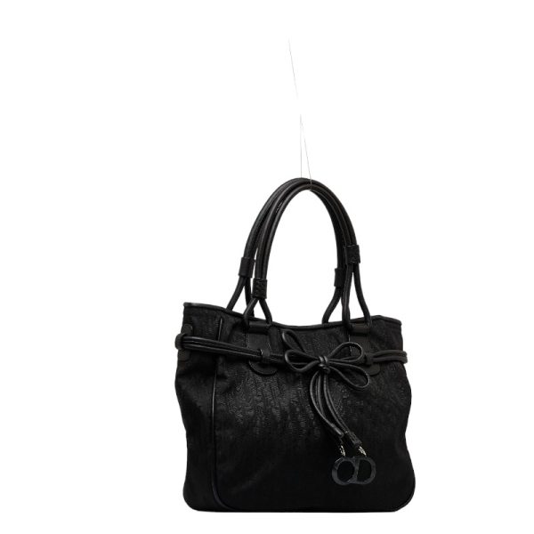 1 Dior Trotter Ribbon Tote Bag Black Nylon Leather