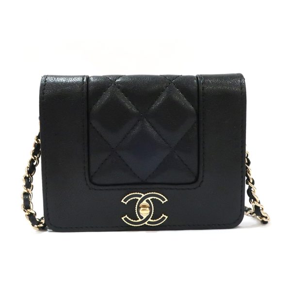 1 Chanel Chain Card Case Mademoiselle Black