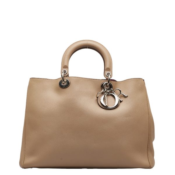 1 Dior Diorissimo Handbag Shoulder Bag 2way Beige Leather