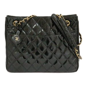 1 Chanel Shoulder Bag Matelasse Lambskin Black