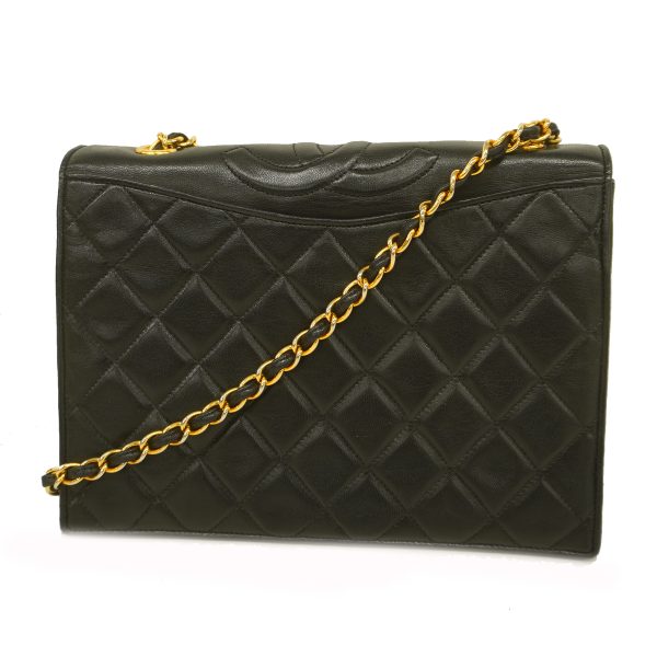 1 Chanel Shoulder Bag Matelasse Chain Lambskin Black