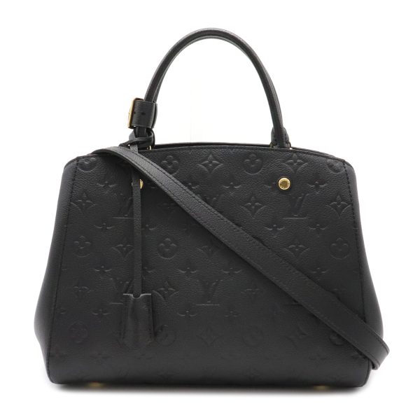 1 Louis Vuitton Empreinte Montaigne MM Shoulder Bag Noir Black