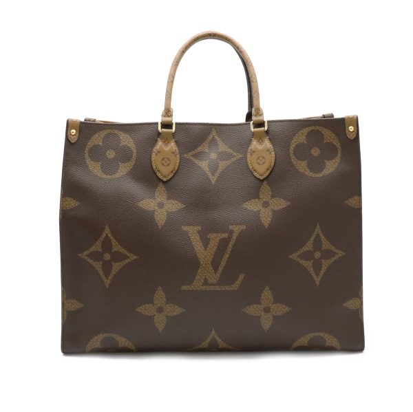 1 Louis Vuitton Giant On The Go GM Tote Bag Leather Brown