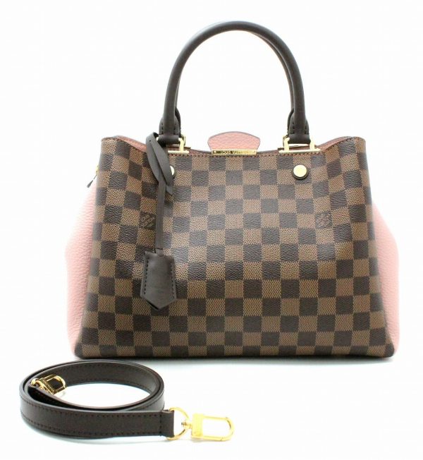 1 Louis Vuitton Damier Brittany Tote Bag Shoulder Bag Magnolia Pink