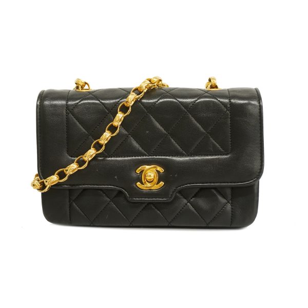 1 Chanel Shoulder Bag Mini Matelasse Chain Lambskin Black